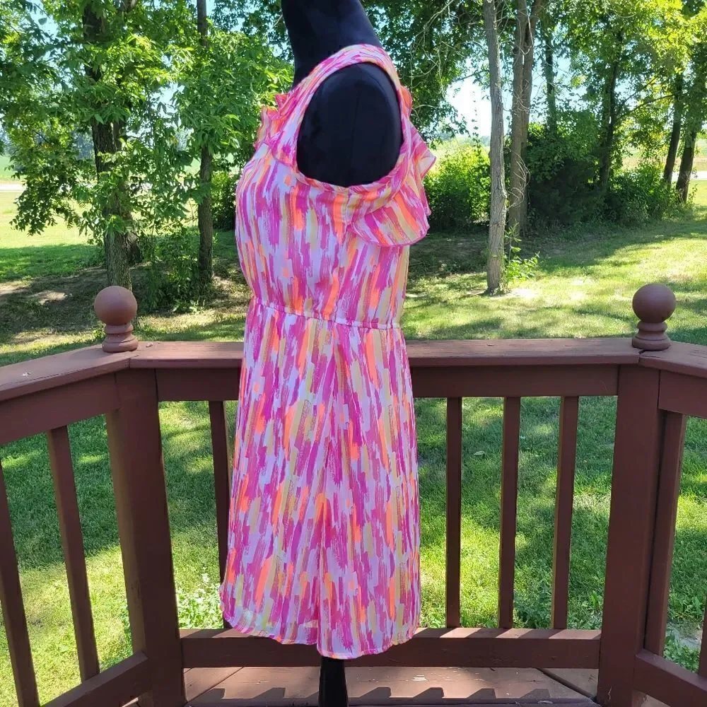 Wonder Nation Girls XXL 18 Colorful Lurex Chiffon Party Dress NWT – Tween Fit